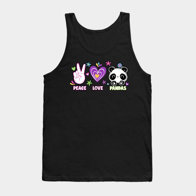 Peace Love Pandas Tank Top by thingsandthings